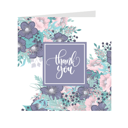 Thiệp cảm ơn Thank you - Thiệp Grey nhỏ 09TY18