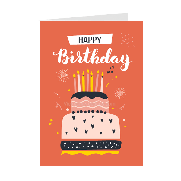 Thiệp sinh nhật Birthday - Thiệp Grey nhỏ 07BD19