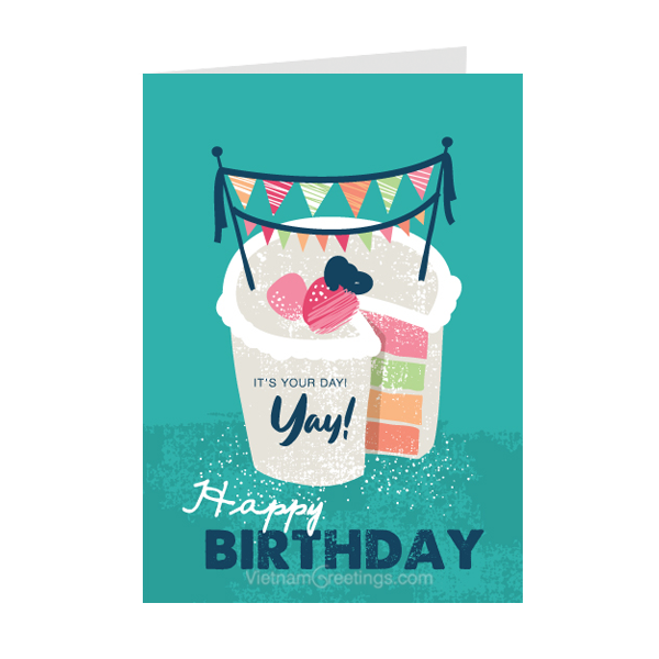 Thiệp sinh nhật Birthday - Thiệp Grey nhỏ 07BD21