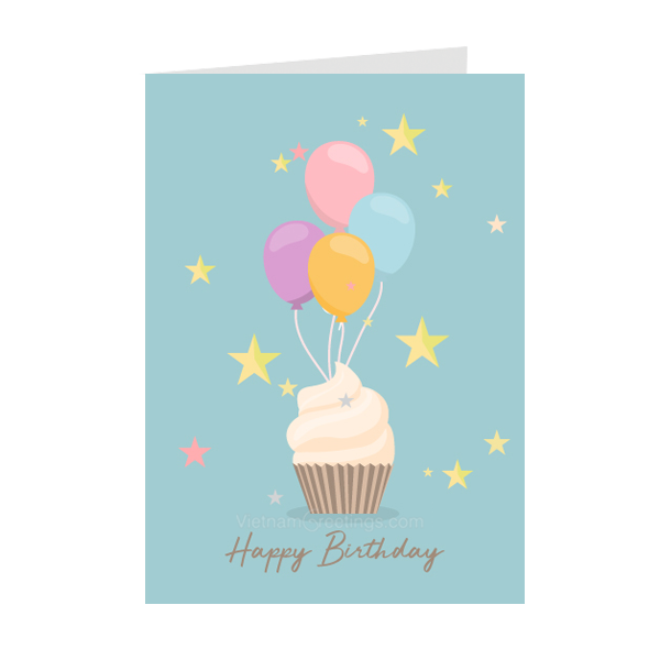 Thiệp sinh nhật Birthday - Thiệp Grey nhỏ 07BD23