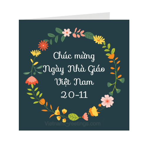 Thiệp ngày Nhà Giáo VN 20-11 - Thiệp Grey nhỏ 09NG06