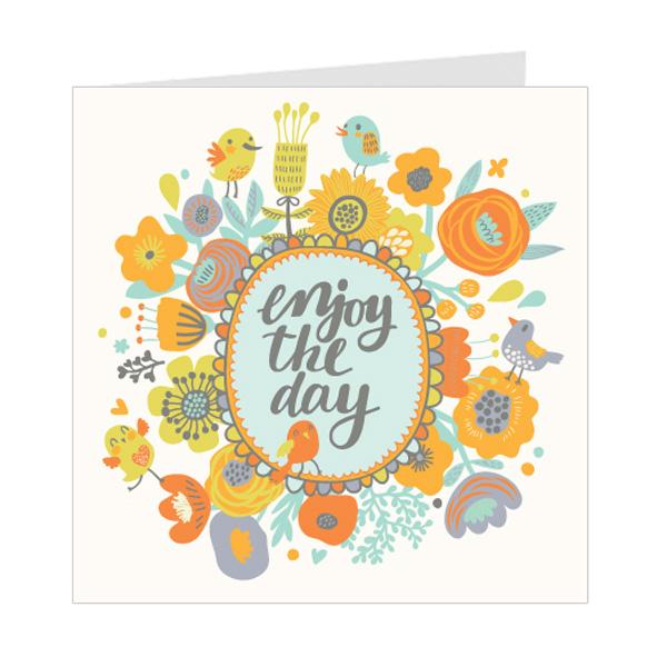 Thiệp hàng ngày Enjoy the day- Thiệp Grey nhỏ 9x9cm