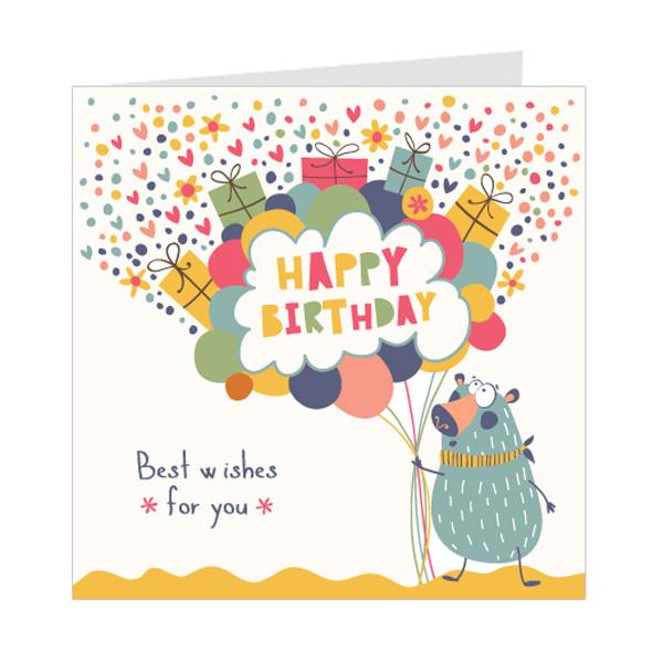 Thiệp sinh nhật Birthday 9x9cm Grey 09BD29