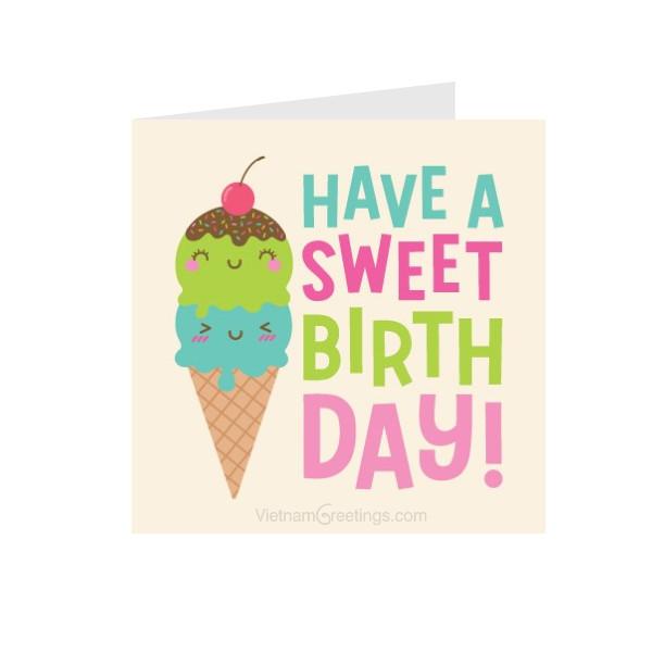 Thiệp sinh nhật Birthday 9x9 cm Grey 09BD50