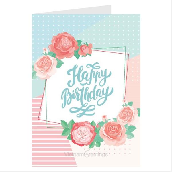 Thiệp sinh nhật Birthday- Thiệp Grey nhỏ 07BD30