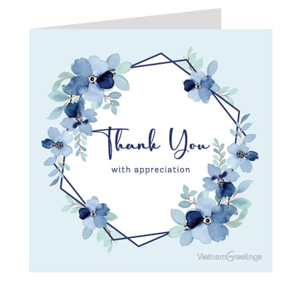 Thiệp cảm ơn Thank you - Thiệp Grey nhỏ 09TY20