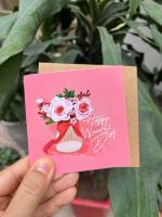 Thiệp ngày phụ nữ - Thiệp Grey nhỏ PN21 - 9x9cm