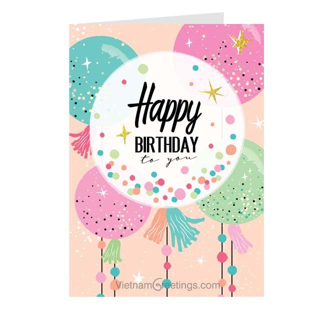 Thiệp sinh nhật Birthday - Thiệp Grey nhỏ 07BD32 - 7.5x10.5cm