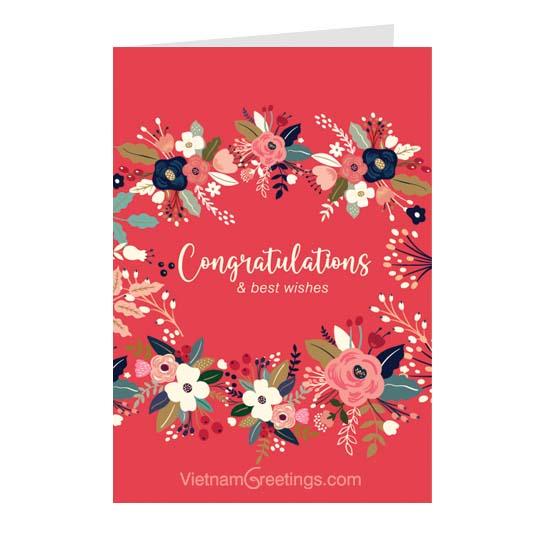 Thiệp chúc mừng Congratulations - Thiệp Grey nhỏ 10-CG12 - 10x15cm