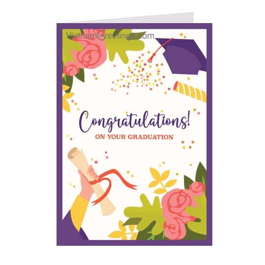 Thiệp chúc mừng Congratulations - Thiệp Grey nhỏ 10-TN01 - 10x15cm