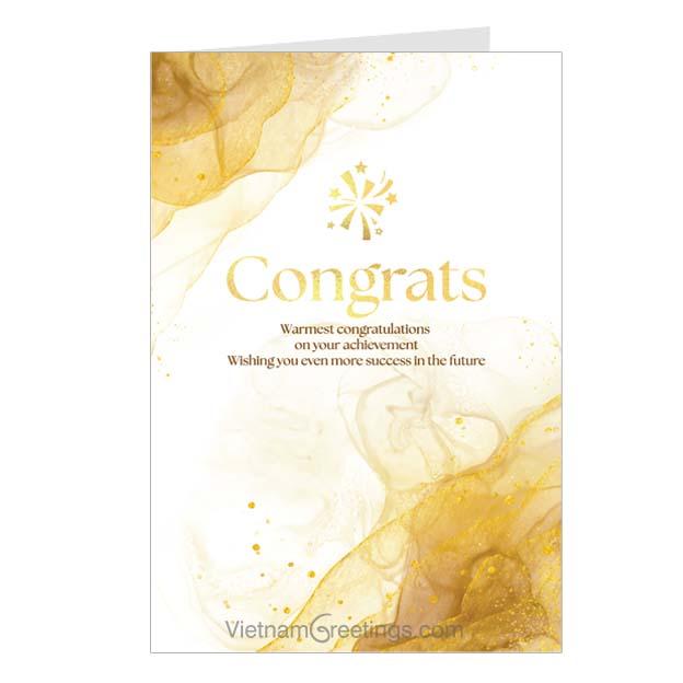 Thiệp chúc mừng Congratulations ép nhũ CGP08- 13x19cm