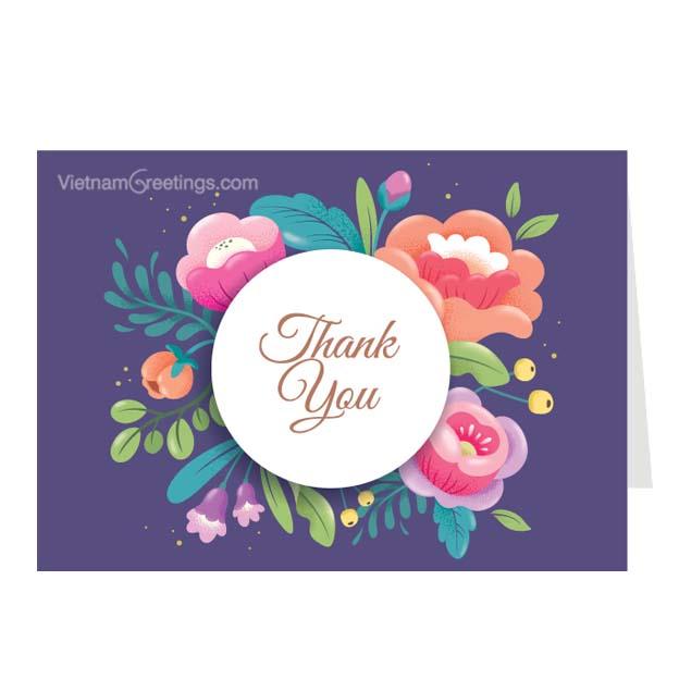 Thiệp cảm ơn Thank you - Thiệp Grey nhỏ 07TY11 - 7.5x10.5cm