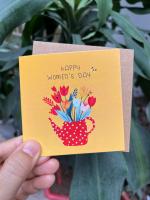 Thiệp ngày phụ nữ - Thiệp Grey nhỏ PN22 - 9x9cm