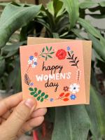 Thiệp ngày phụ nữ - Thiệp Grey nhỏ PN26 - 9x9cm