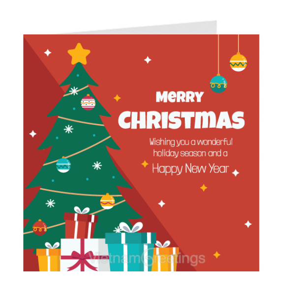 Thiệp giáng sinh Noel Christmas - Thiệp Grey 09XM64 - KT 9x9cm