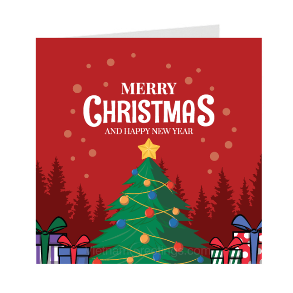 Thiệp giáng sinh Noel Christmas - Thiệp Grey 09XM66 - KT 9x9cm