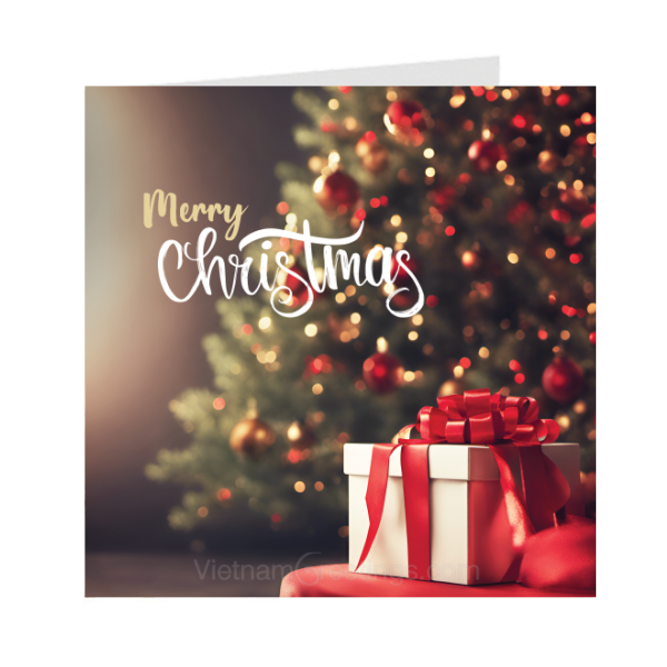 Thiệp giáng sinh Noel Christmas - Thiệp Grey 09XM68 - KT 9x9cm