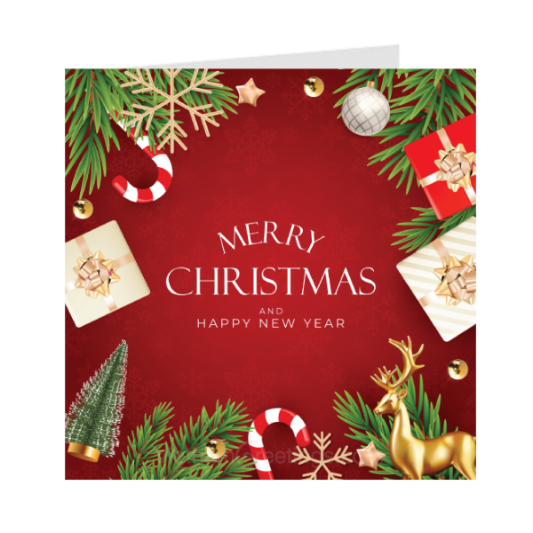 Thiệp giáng sinh Noel Christmas - Thiệp Grey 09XM69 - KT 9x9cm