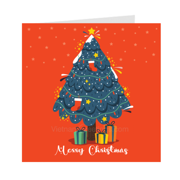 Thiệp giáng sinh Noel Christmas - Thiệp Grey 09XM70 - KT 9x9cm