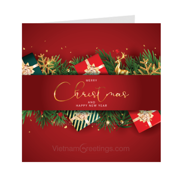 Thiệp giáng sinh Noel Christmas - Thiệp Grey 09XM71 - KT 9x9cm
