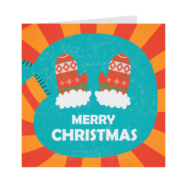Thiệp giáng sinh Noel Christmas - Thiệp Grey 09XM72 - KT 9x9cm