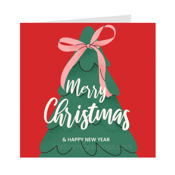 Thiệp giáng sinh Noel Christmas - Thiệp Grey 09XM74 - KT 9x9cm