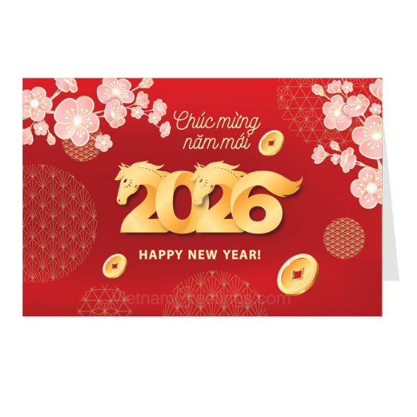 Thiệp Tết, thiệp chúc mừng năm mới - Grey 12TT77