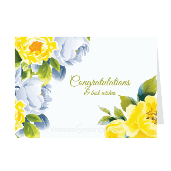 Thiệp chúc mừng Congratulation - Thiệp Grey nhỏ 07CG11 – KT 7.5x10.5cm