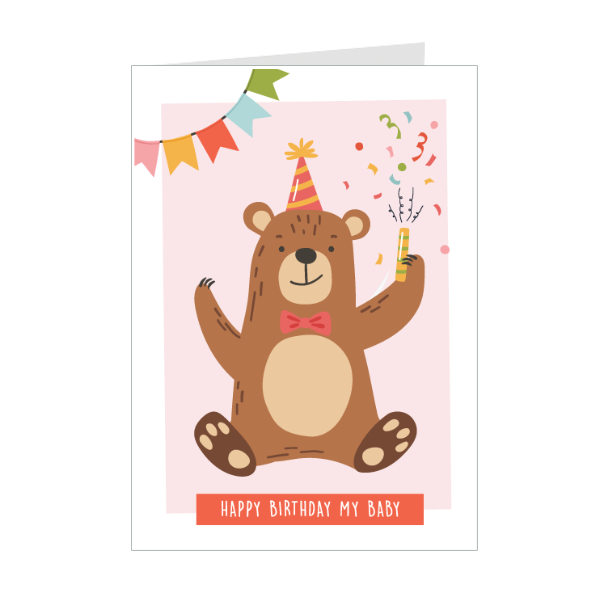 Thiệp sinh nhật Birthday - Thiệp Grey nhỏ 07BD46 – KT 7.5x10.5cm