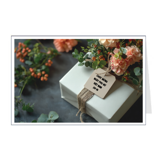 Thiệp chúc mừng ngày phụ nữ ngay 8/3 và ngày 20/10 - Thiệp Grey 12 PN49 - KT: 12x18cm