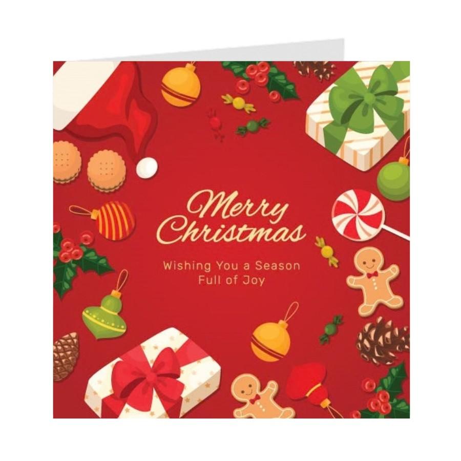 Thiệp giáng sinh Noel Christmas - Thiệp Grey 09XM75 - KT 9x9cm