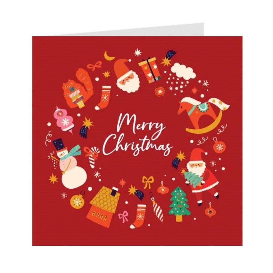 Thiệp giáng sinh Noel Christmas - Thiệp Grey 09XM78 - KT 9x9cm