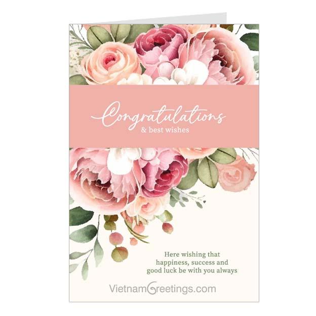 Thiệp chúc mừng Congratulations ép nhũ